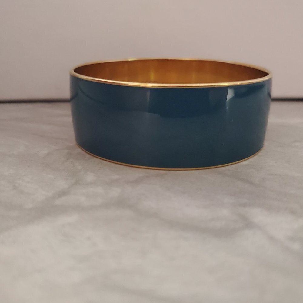 💙 Vintage Y2k 00s 2000's J.Crew Deep Blue Thick Wide Bangle 💙 - Picture 5 of 9